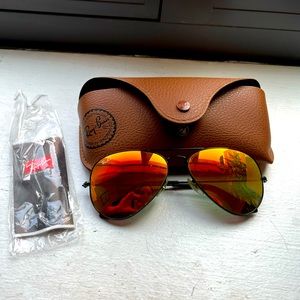 Ray-ban orange red aviator sunglasses